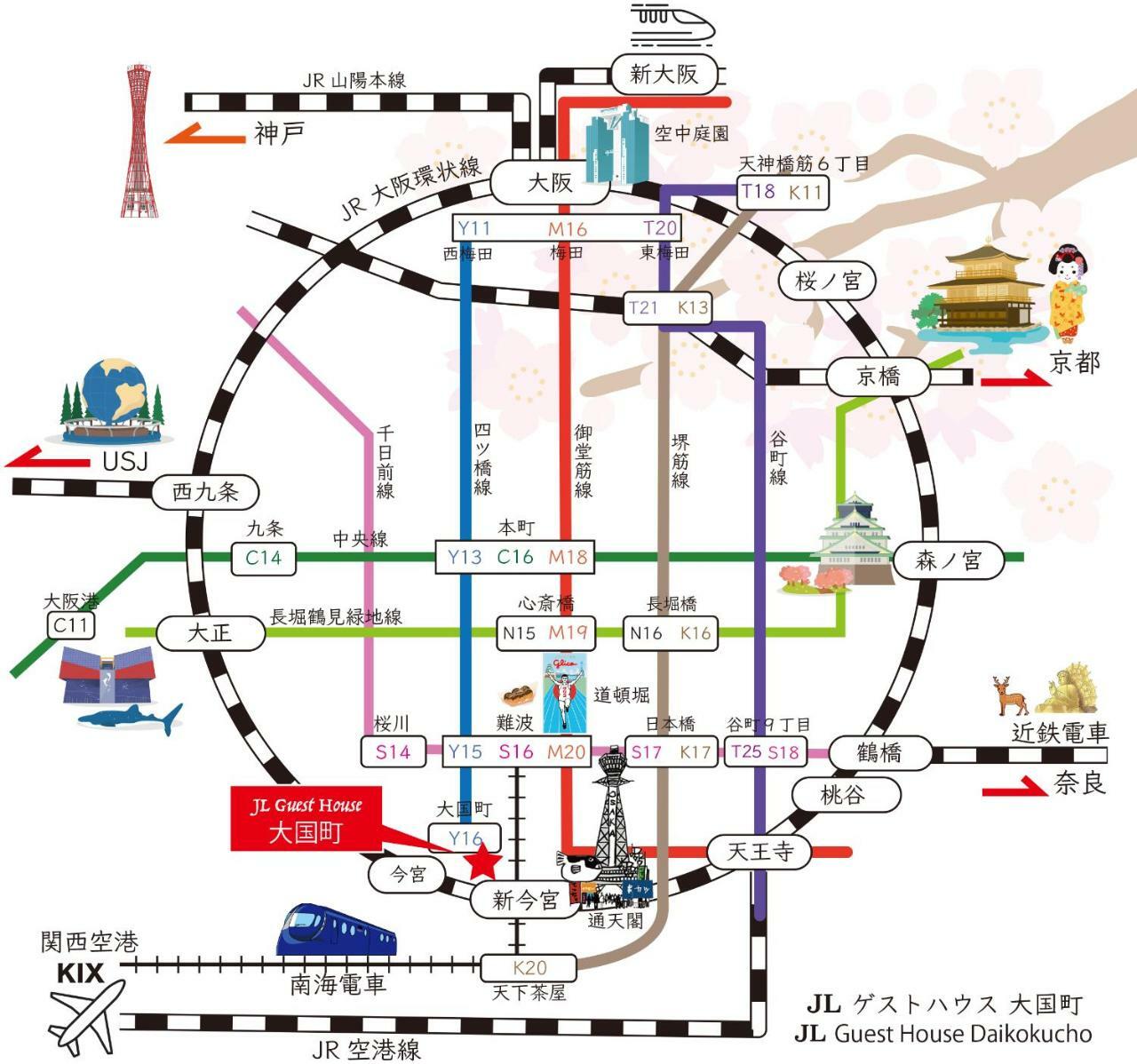 Jl Guesthouse Daikokucho Osaka Buitenkant foto